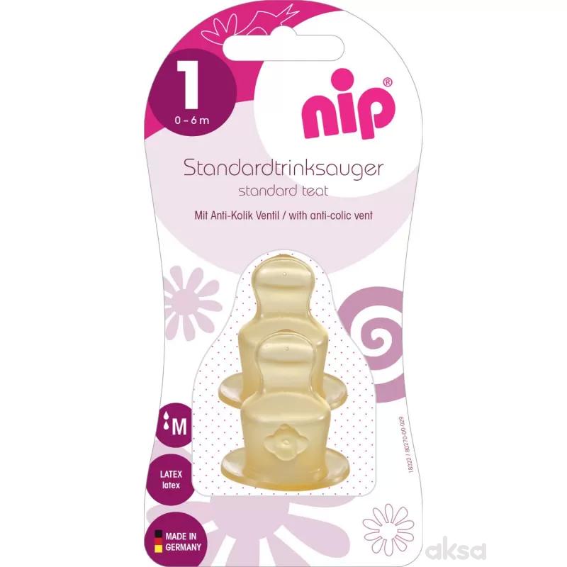 Nip cucla sa ventilom protiv grčeva, kaučuk, S, 0-6m+ 2 kom