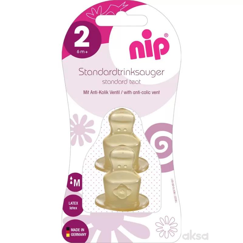 Nip cucla sa ventilom protiv grčeva, kaučuk, M, 6m+, 2 kom