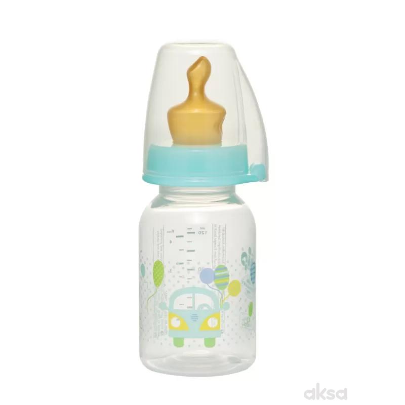 Nip PP flašica Family Unisex 125ml, kaučuk, S, 0-6m