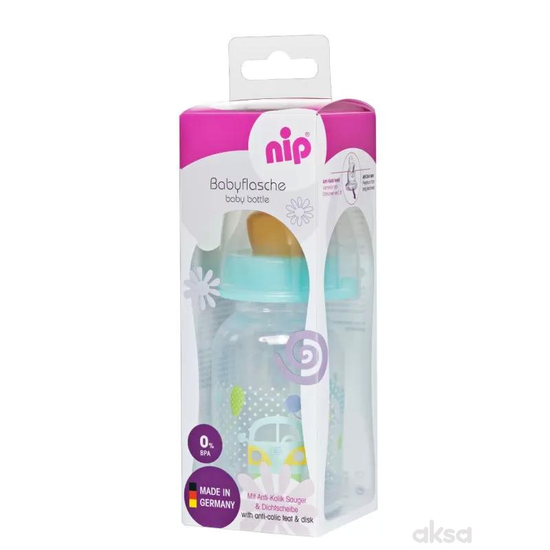 Nip PP flašica Family Unisex 125ml, kaučuk, S, 0-6m