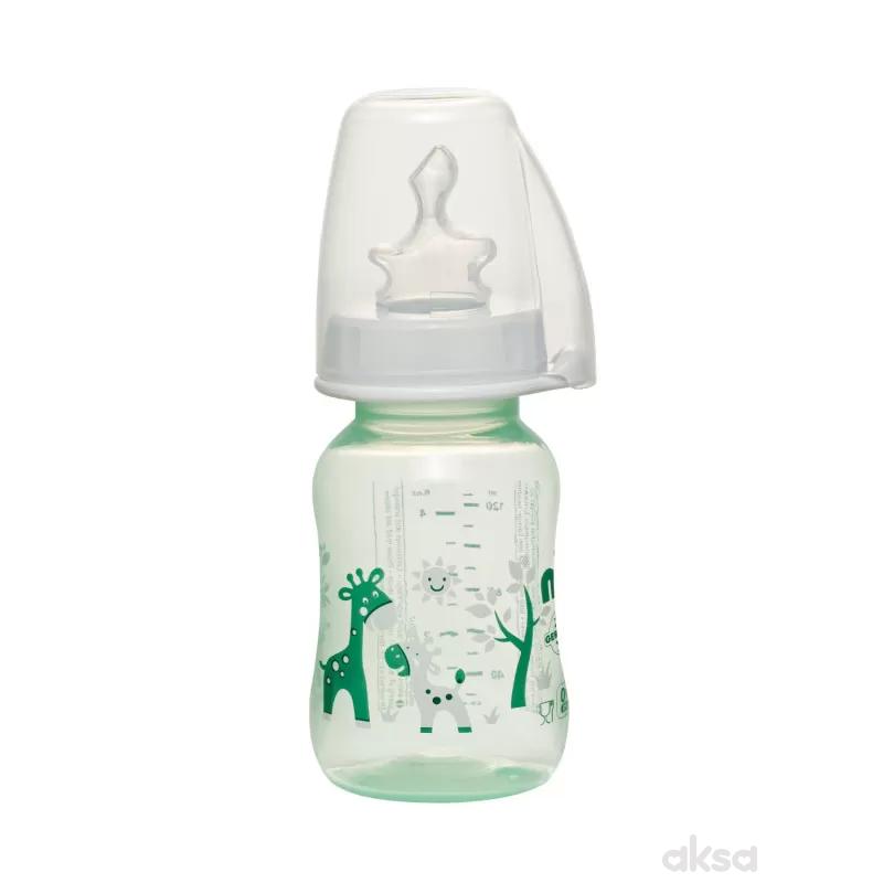 Nip PP flašica Trendy Unisex 125ml, silikon, S, 0-6m