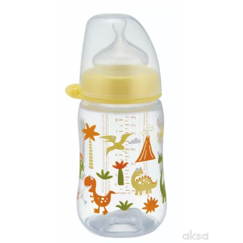 Nip flašica sa širokim otvorom Family Unisex 280ml, silikon, M, 0m+