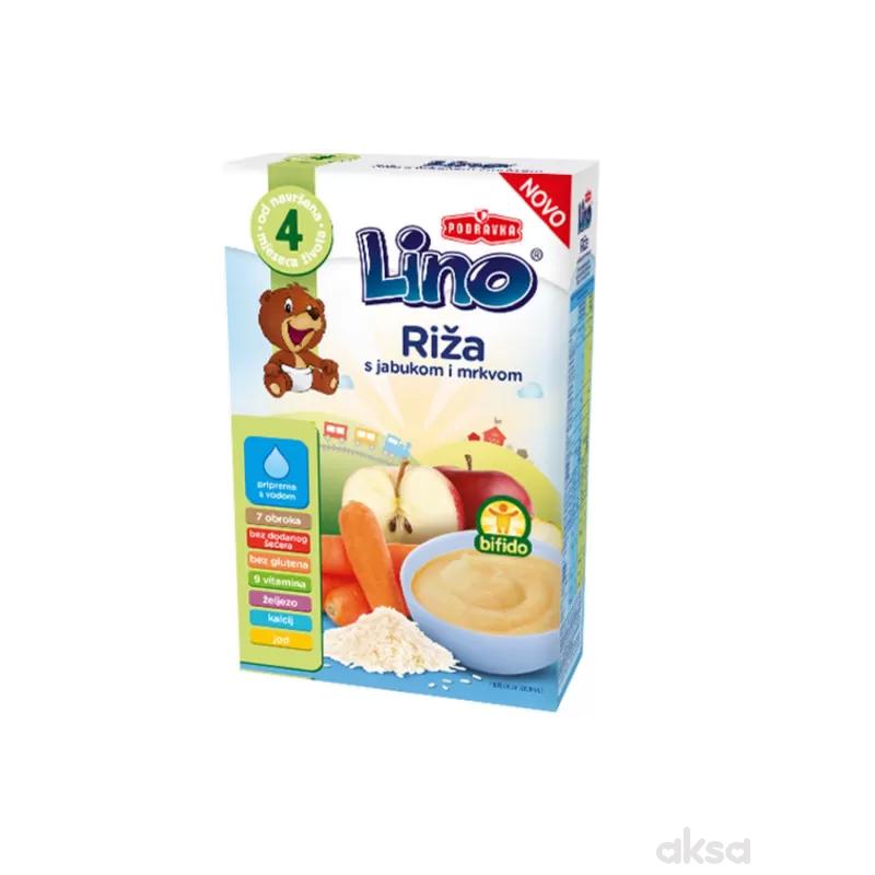 Lino mlečna instant kaša riža, jab.i mrk. 210g 