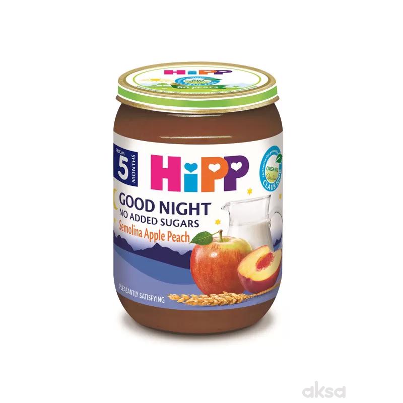 Hipp kašica za l. noć griz, jabuka, breskva 190g 