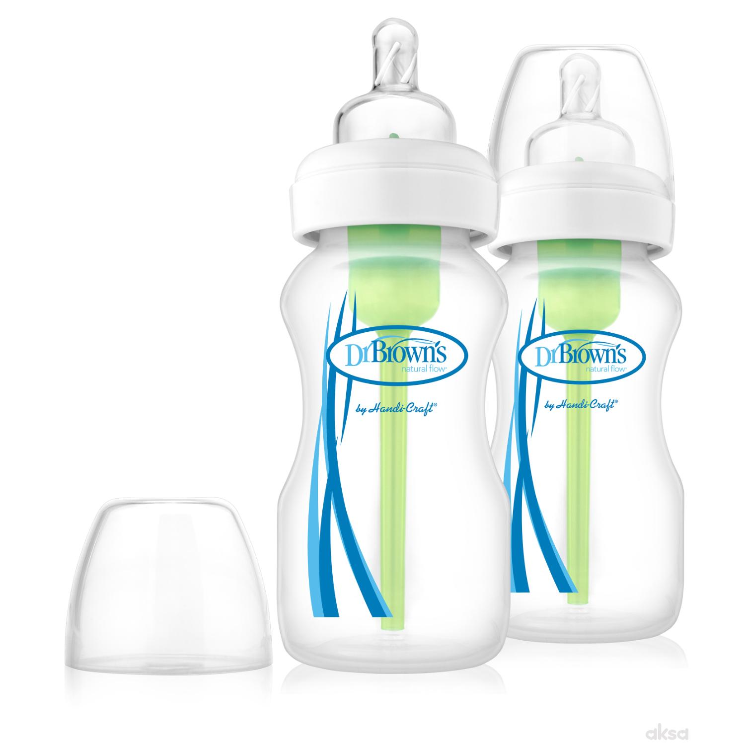 Dr Browns wide neck staklena flašica 270ml, 2kom