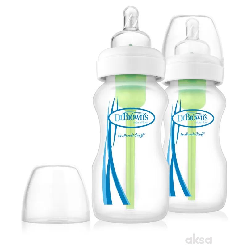 Dr Browns wide neck staklena flašica 270ml, 2kom