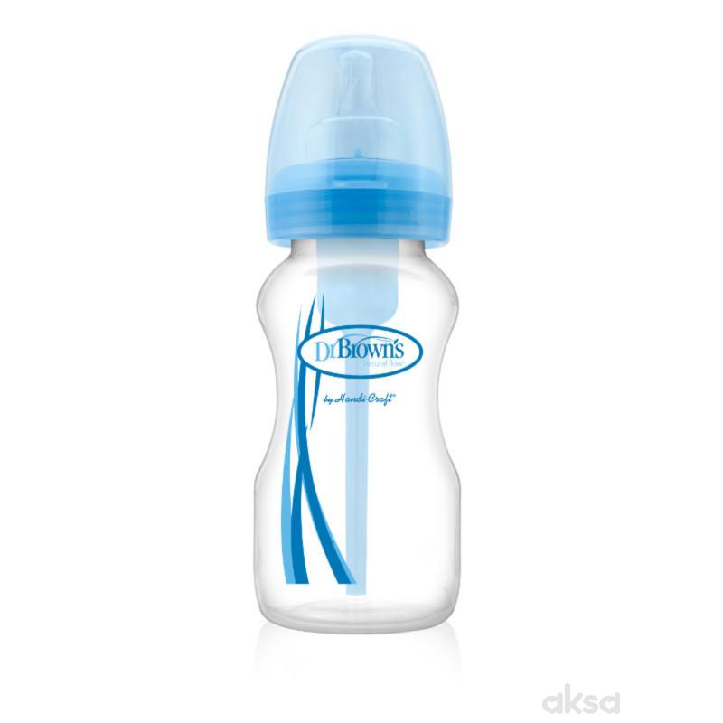 Dr.Browns plastična wide neck flašica 270ml, plava