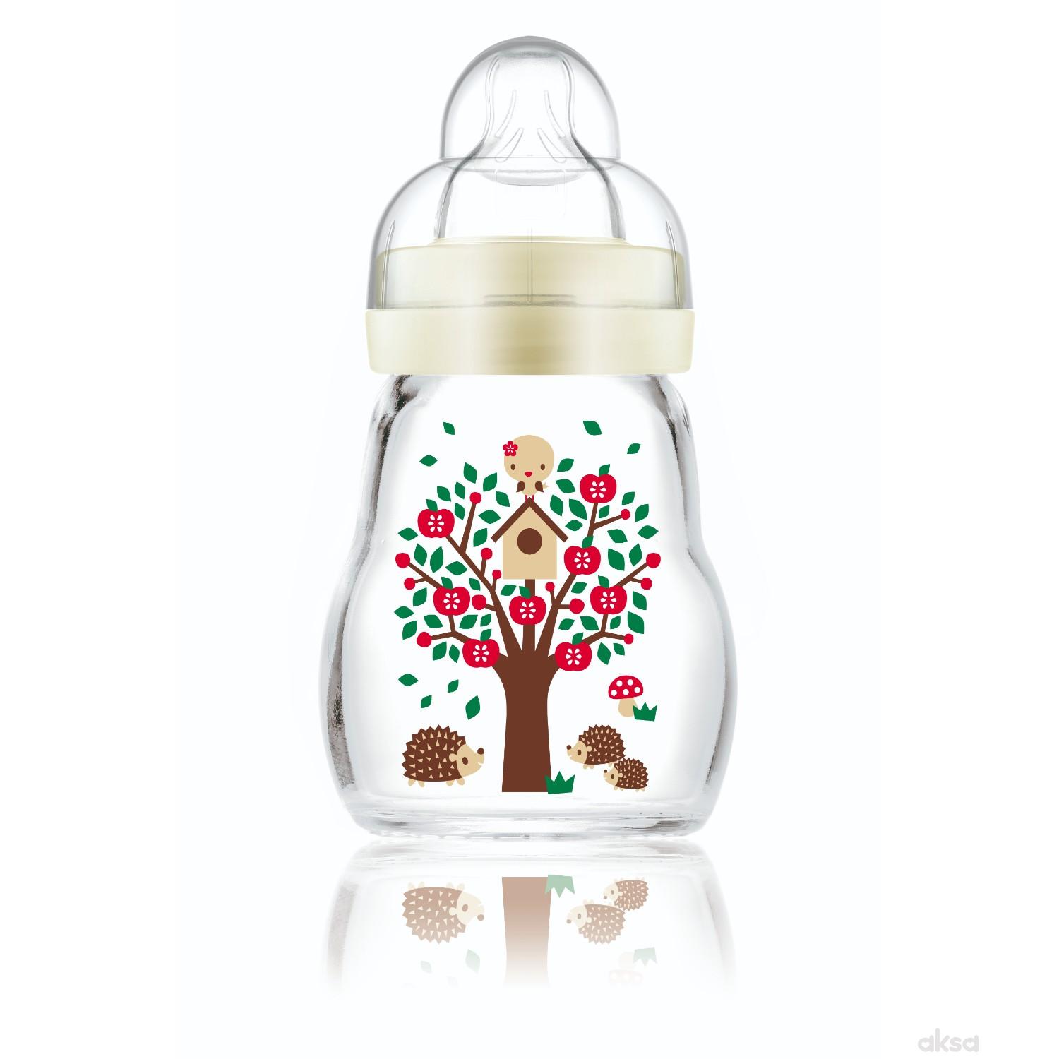 MAM staklena flašica silikon 170ml, 0m+