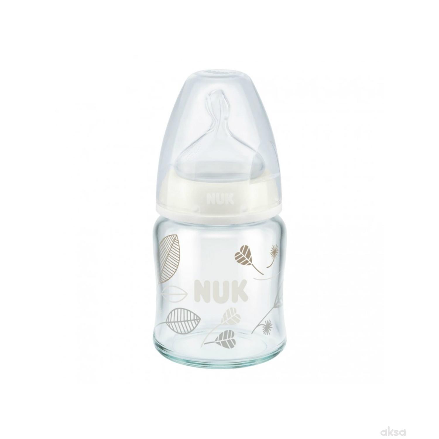 Nuk FC plus staklena flašica, silikon 120ml, 0-6m