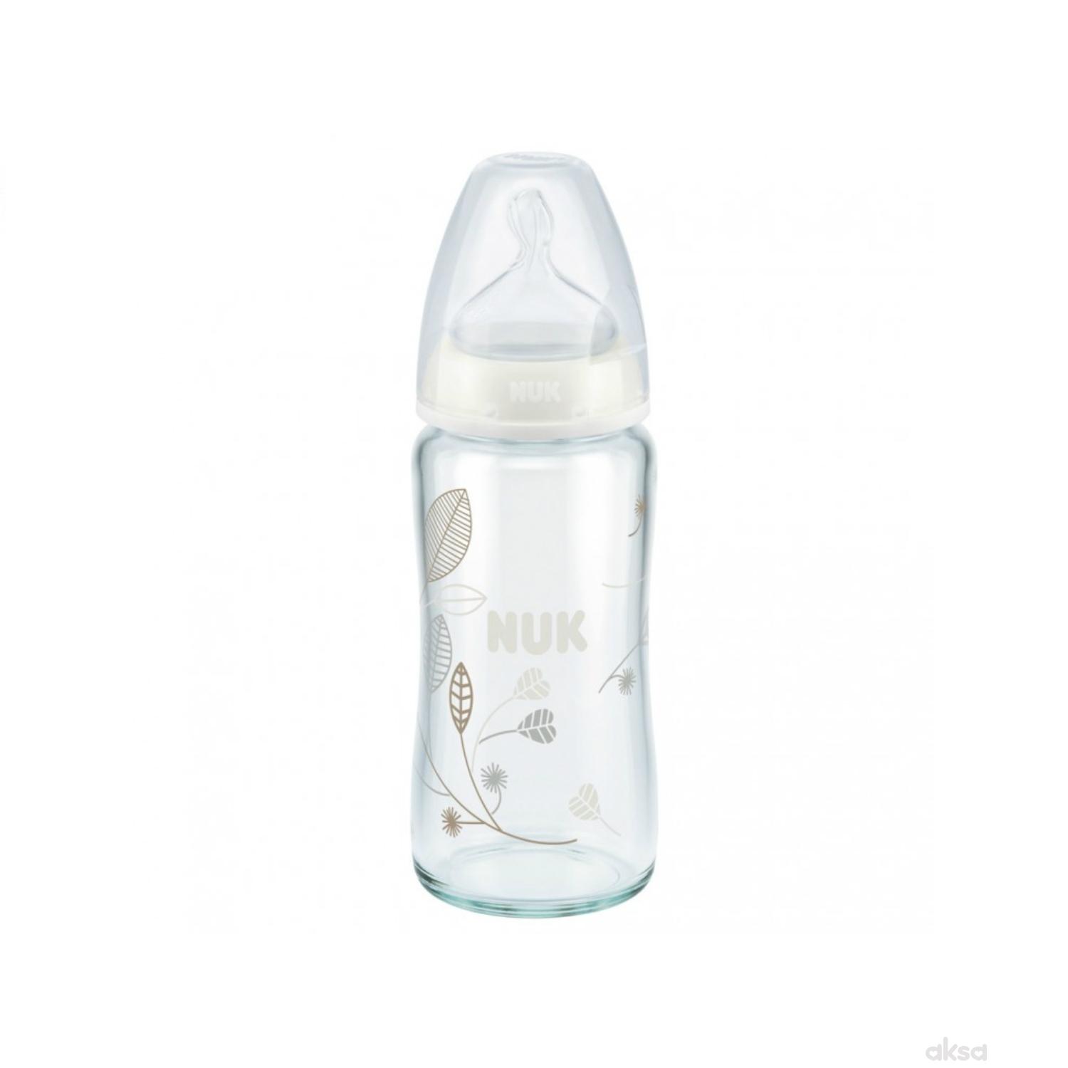 Nuk FC plus staklena flašica, silikon 240ml, 0-6m