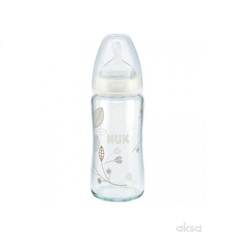 Nuk FC plus staklena flašica, silikon 240ml, 0-6m 