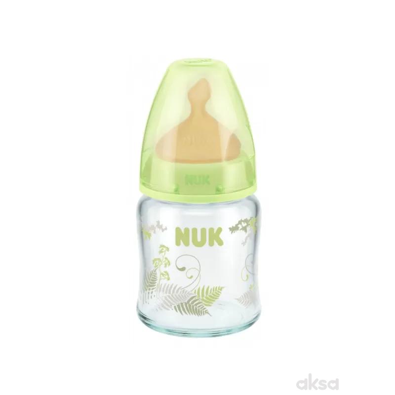 Nuk FC plus staklena flašica, kaučuk 120ml, 0-6m 