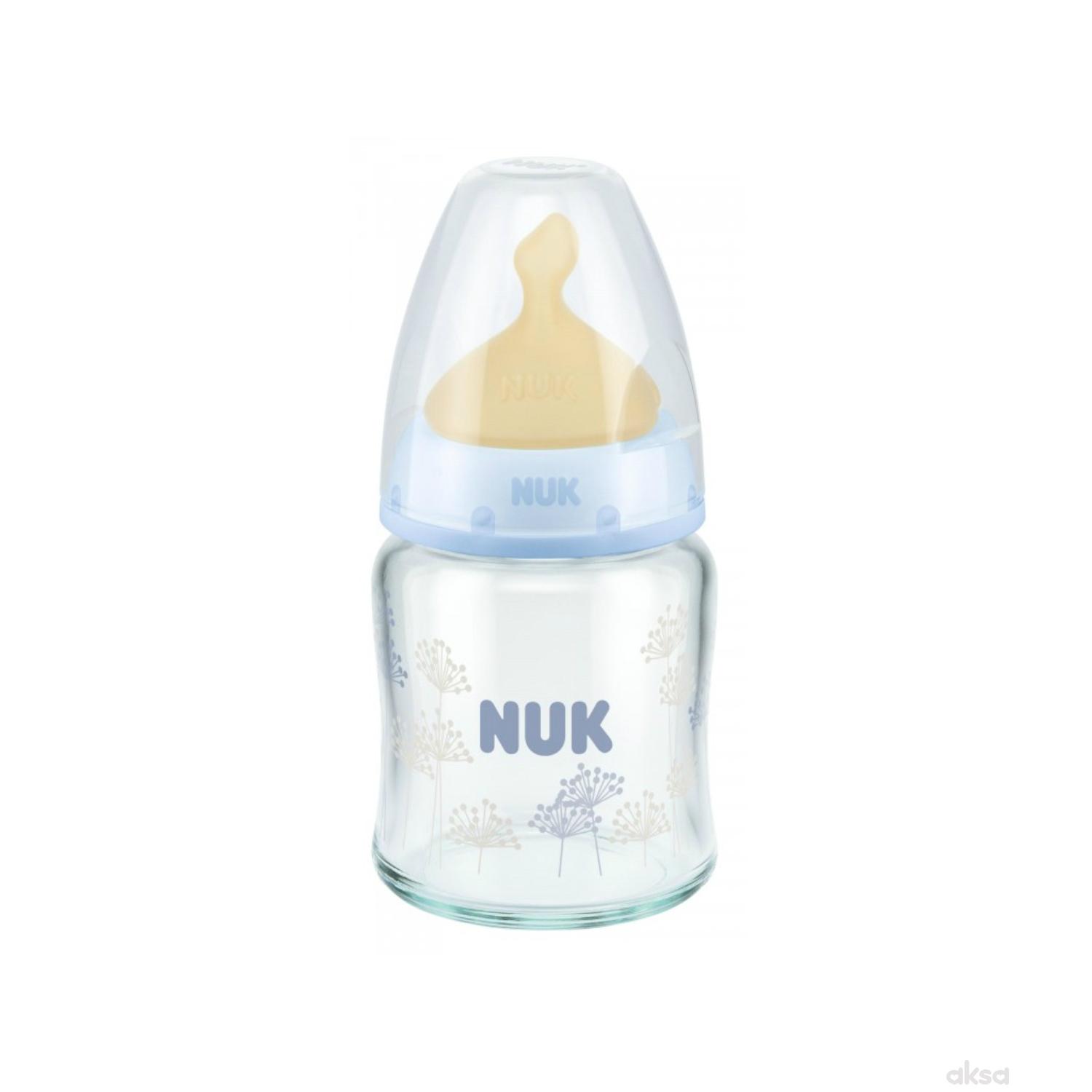 Nuk FC plus staklena flašica, kaučuk 120ml, 0-6m