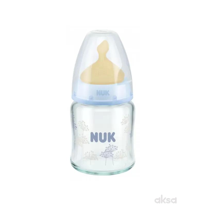 Nuk FC plus staklena flašica, kaučuk 120ml, 0-6m 