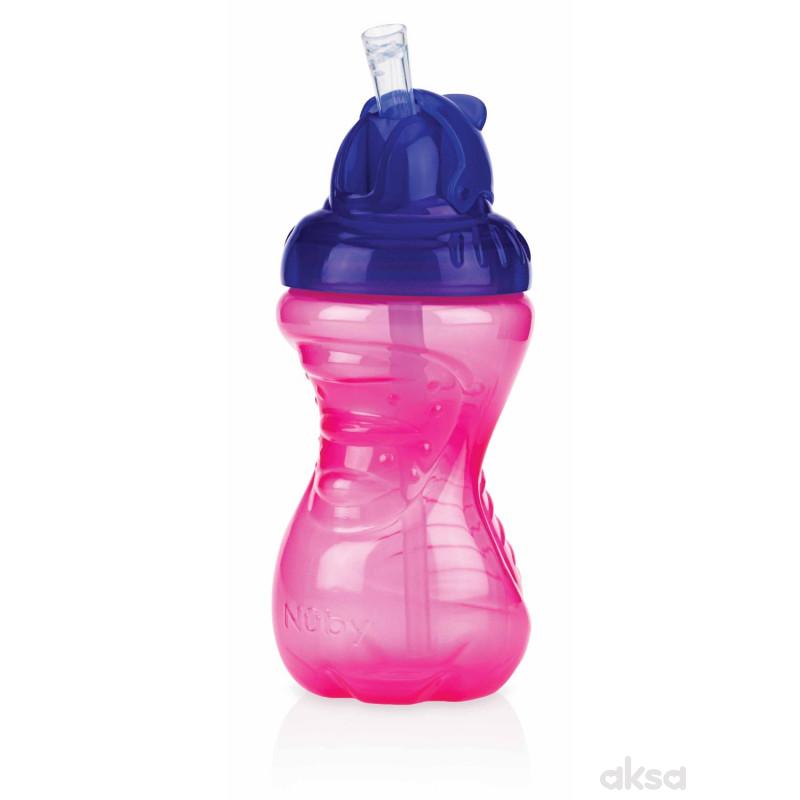 Nuby čaša sa sil. slamčicom, no spill 12m+, 300ml