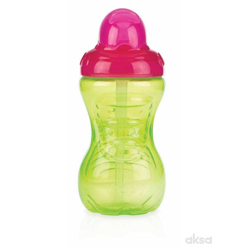 Nuby čaša sa sil. slamčicom, no spill 12m+, 300ml