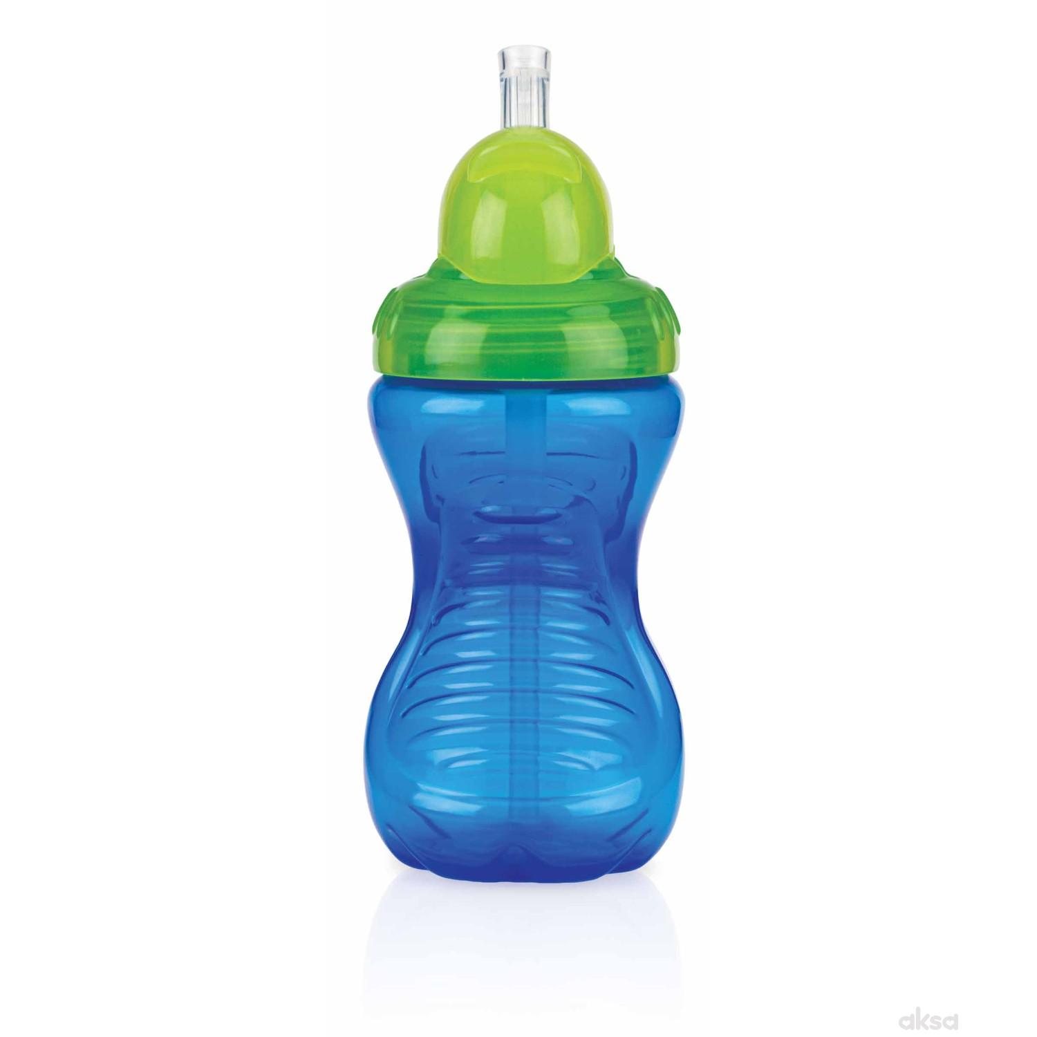 Nuby čaša sa sil. slamčicom, no spill 12m+, 300ml