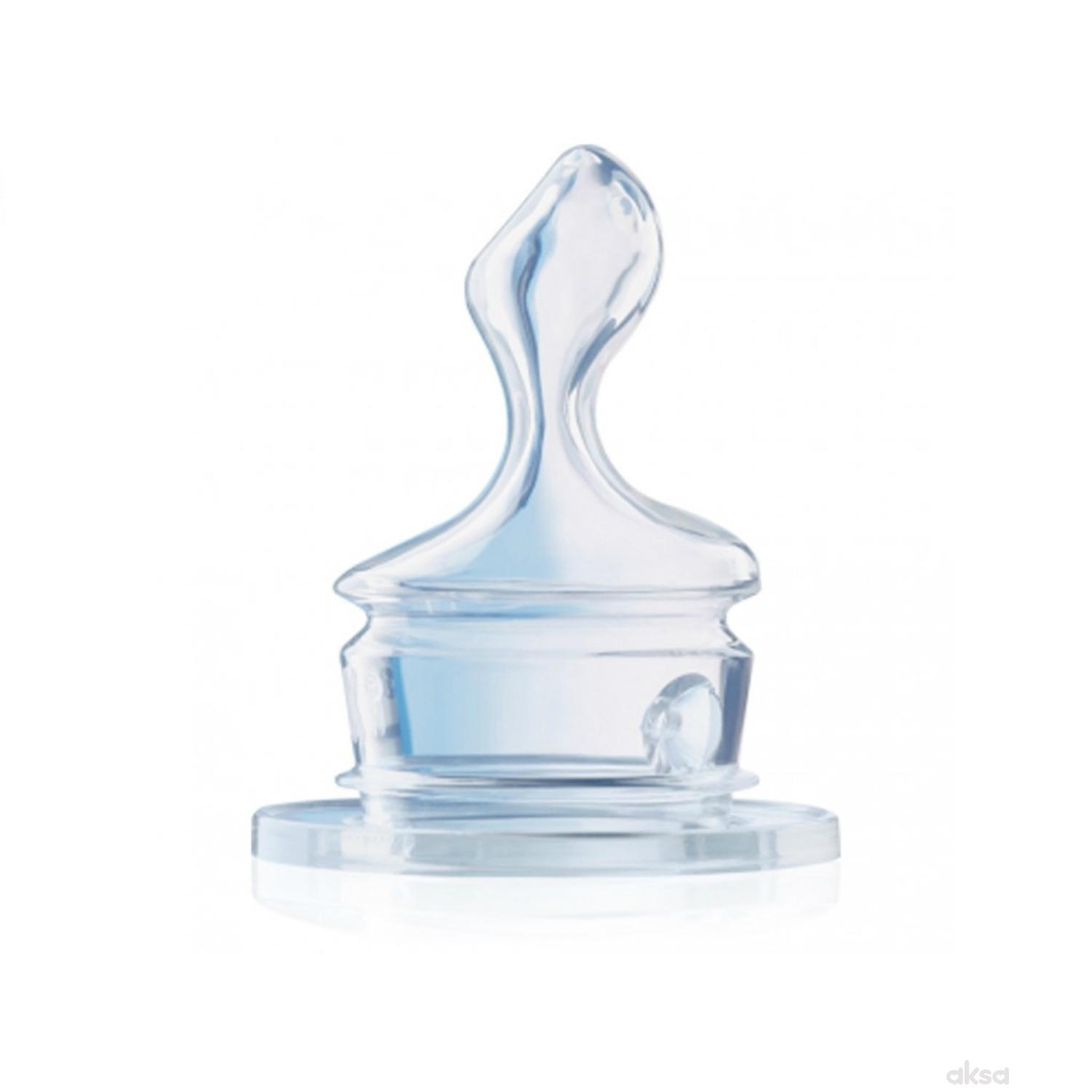 Nuk cucla silikon, brz protok (L), 0-6m