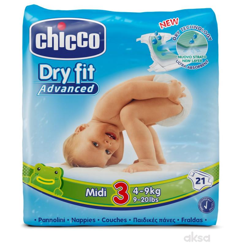 Chicco pelene DRYFIT 3 Midi 4-9 kg,21 kom 