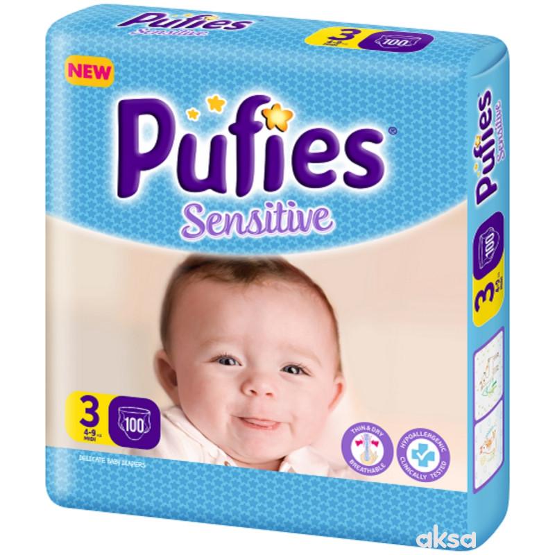 Pufies pelene sensitiv BP 3 midi 4-9kg 104kom 