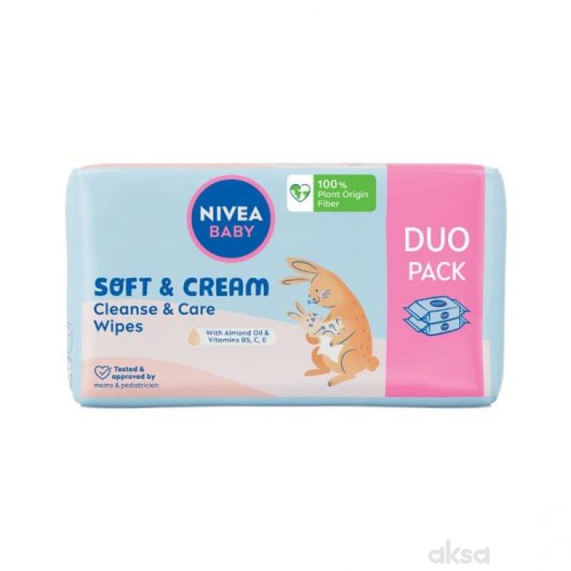 Nivea baby vlažne maramice soft&cream 2x63kom