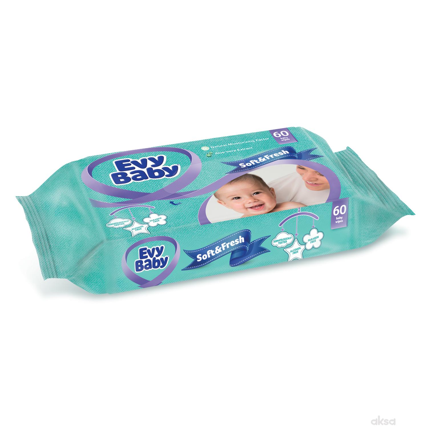 Evy baby soft vlažne maramice 60 kom