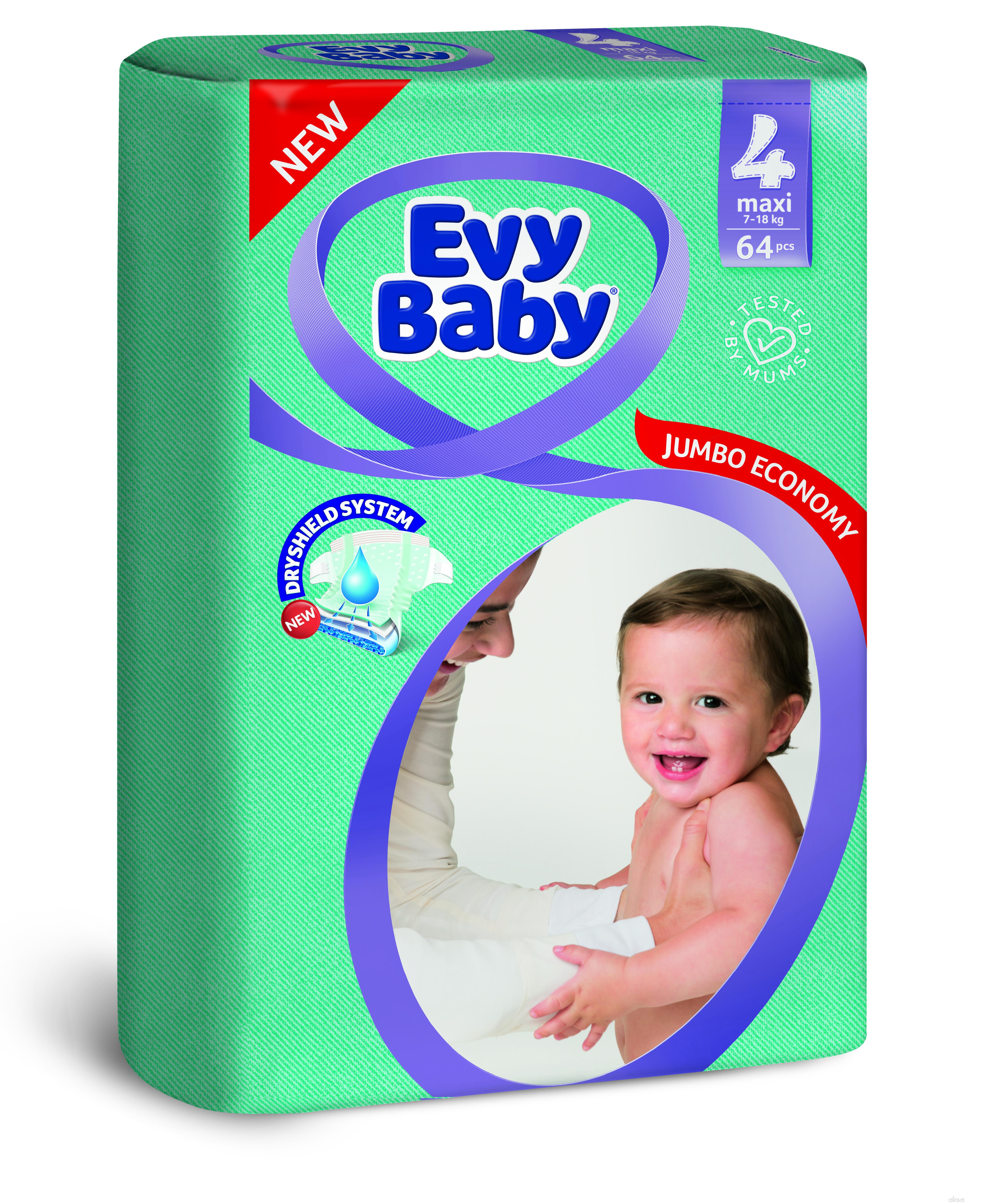 Evy baby pelene jumbo 4 maxi 8-18kg 64kom