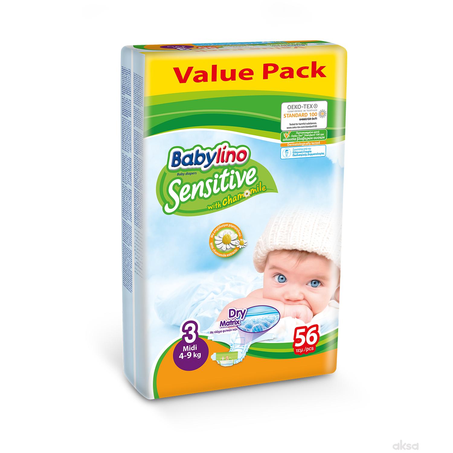 Babylino pelene sensitive VP 3 midi 4-9kg 56kom