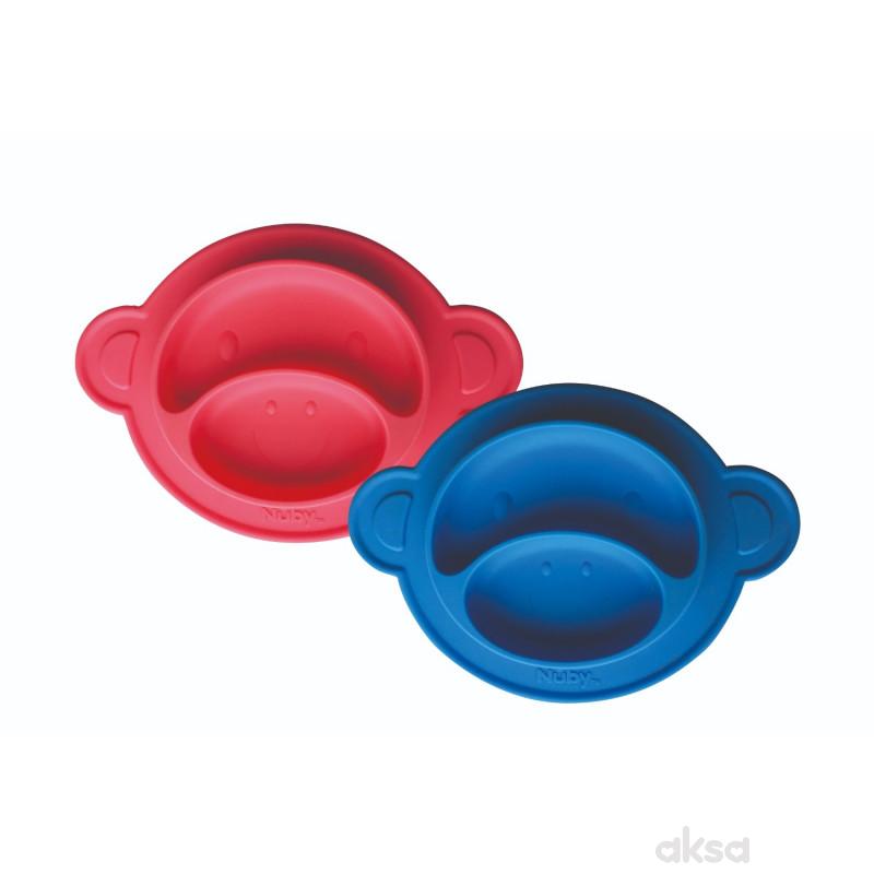Nuby silikonska činija sa vakumom Monkey 9m+