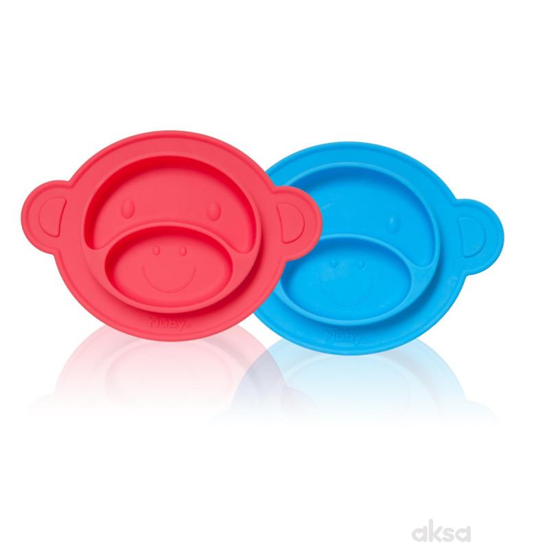 Nuby silikonska činija sa vakumom Monkey 9m+