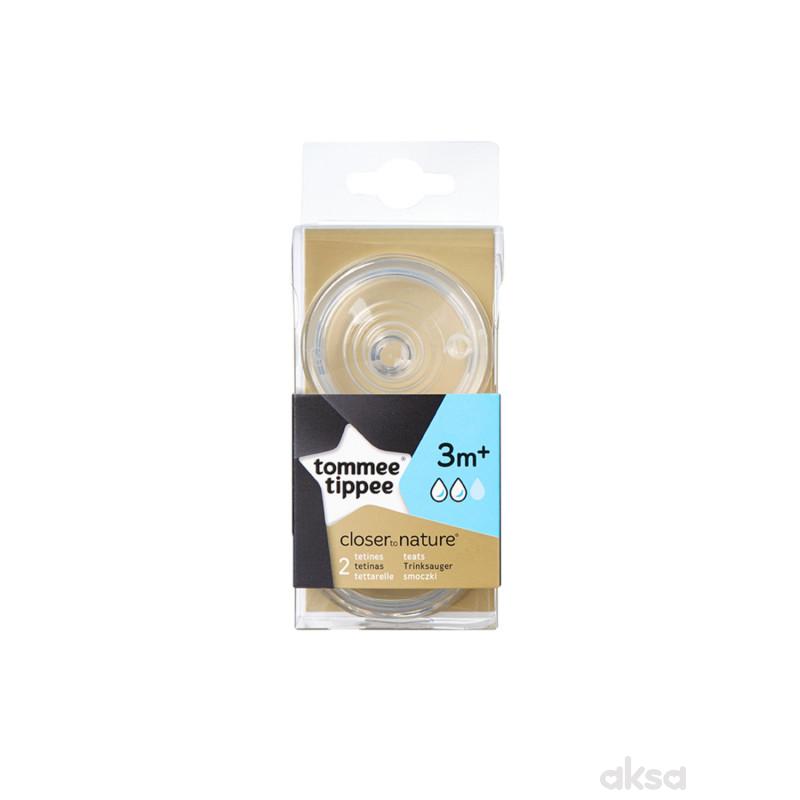 Tommee Tippee silikon cucla S Anticolic 2kom 3m+