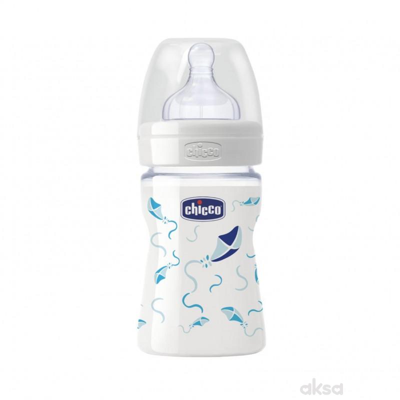Chicco staklena flašica Giotto 150ml sil. deč 0m+