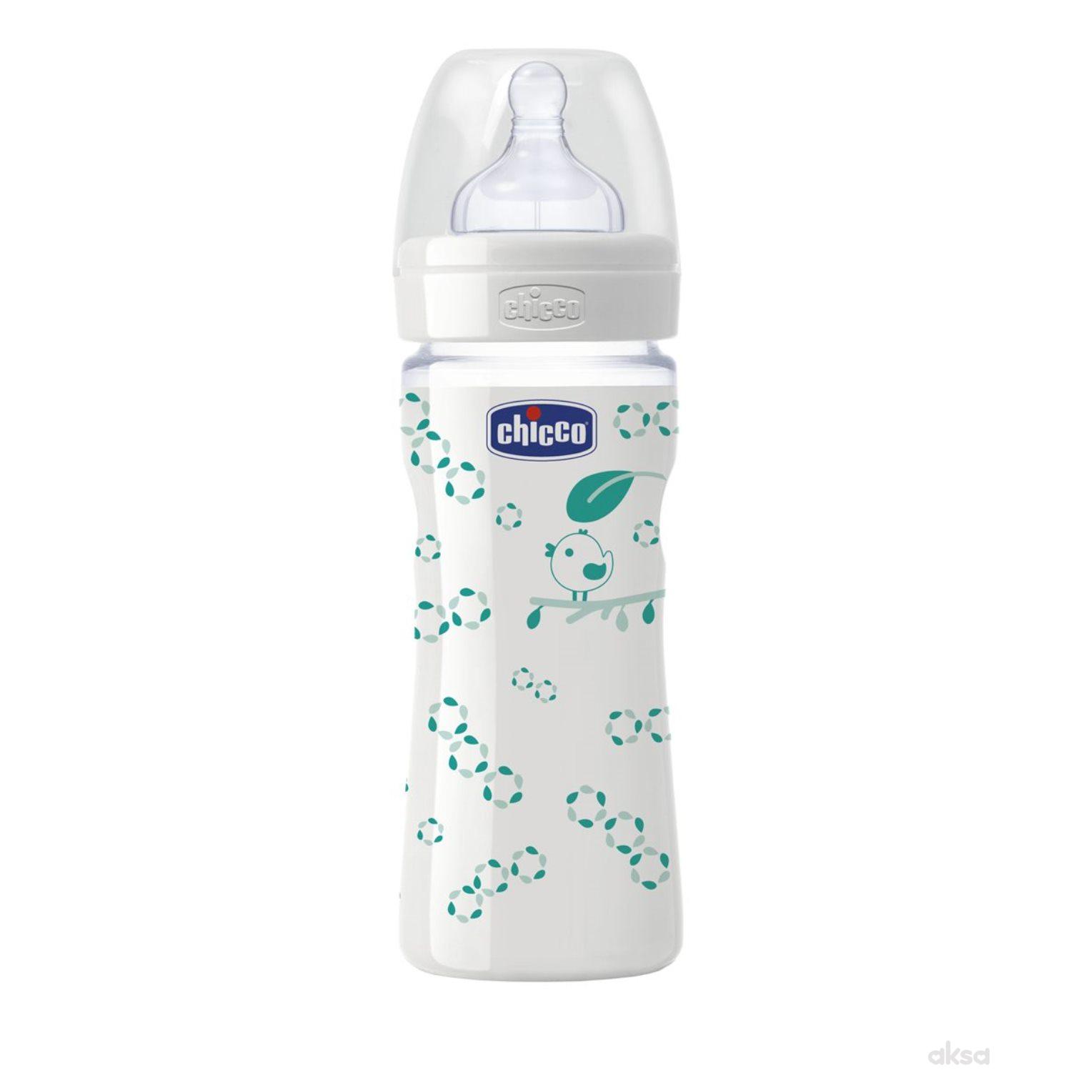 Chicco staklena flašica Giotto 240ml sil. Uni. 0m+