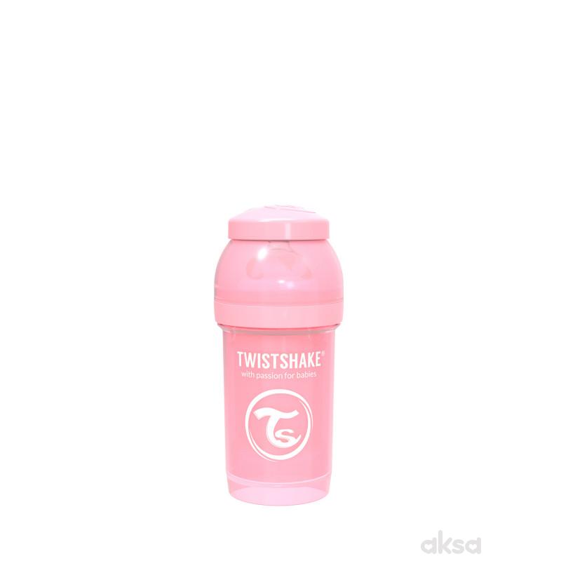 TS flašica anti-colic 180ml pastelna roze 