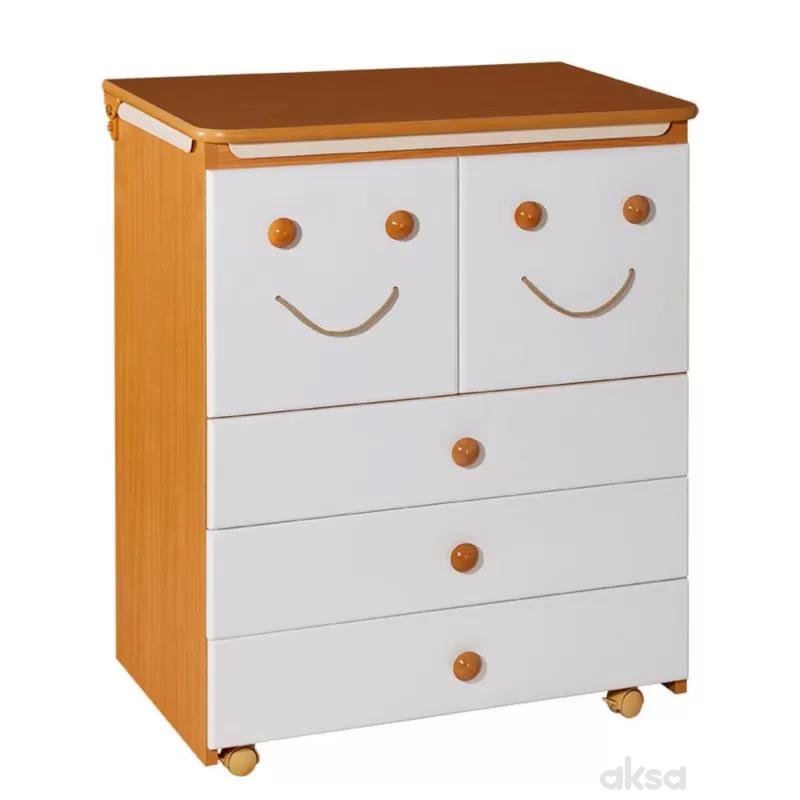Bambino komoda Smile, natur-bela, bez kadice