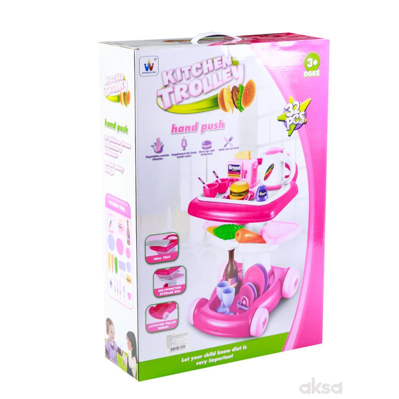 Hk Mini igračka kuhinjski set kolica