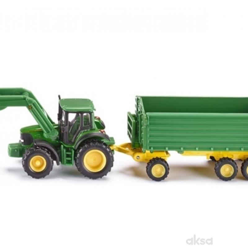 Traktor sa bagerom i prikolicom 