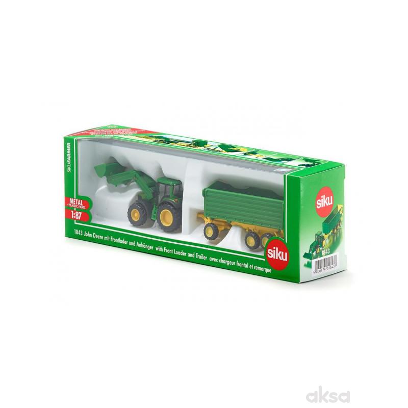 Traktor sa bagerom i prikolicom 