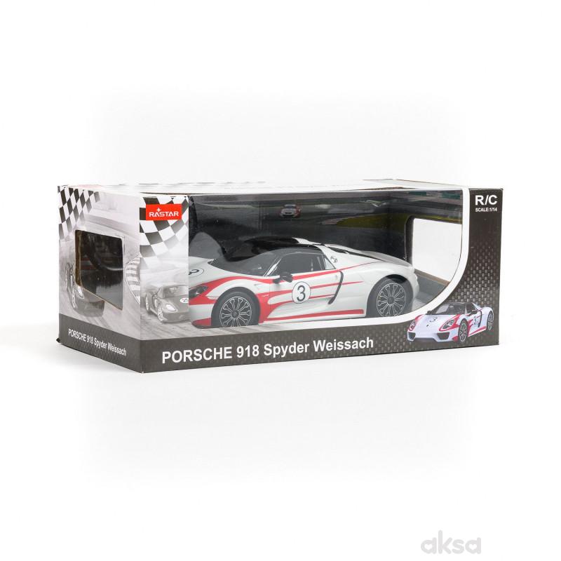 Rastar RC auto Porshe 918 Spyder 1:14 - crn, bel 