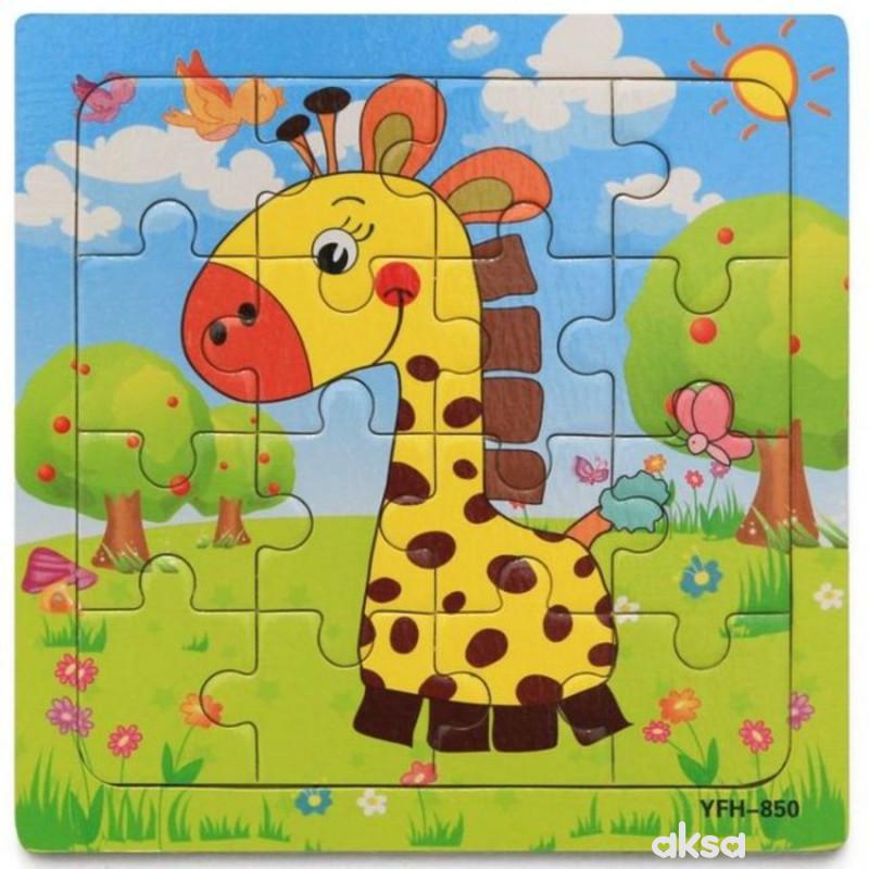 Hk Mini igračka drvena slagalica, žirafa 15x15 