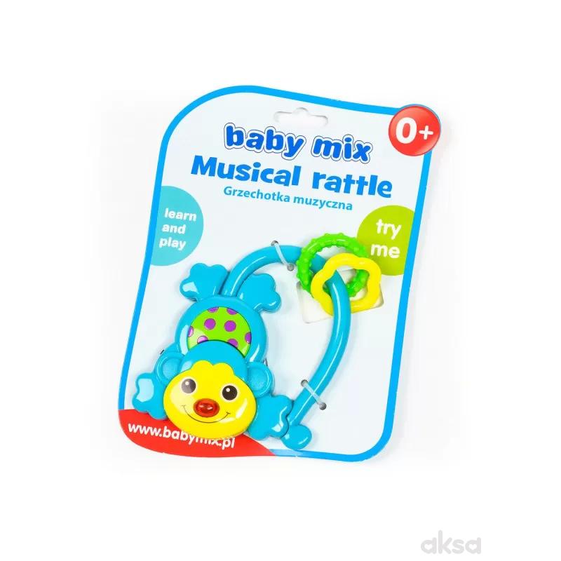 Baby Mix zvečka muzička majmun-plava 