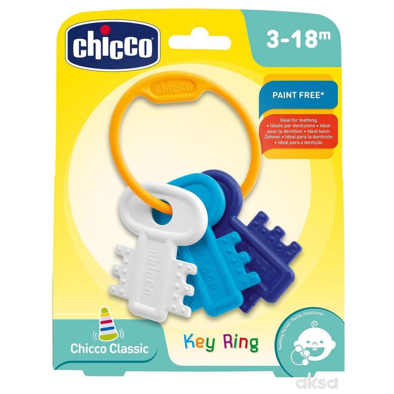 Chicco zvečka glodalica Privezak za ključeve plavi
