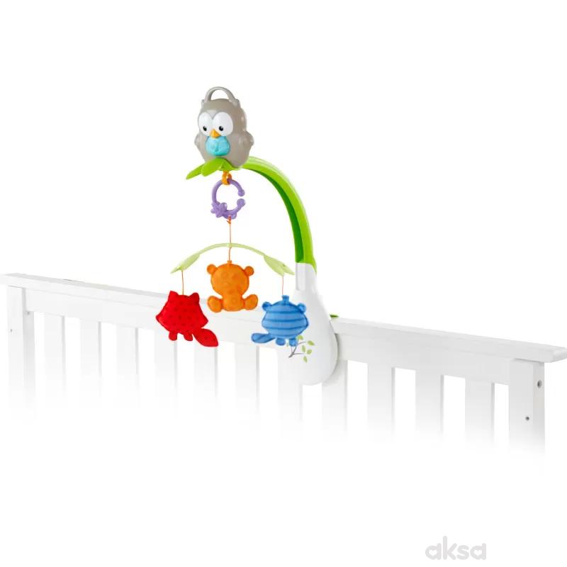 Fisher Price 3 u 1 muzička vrteška sova i drugari