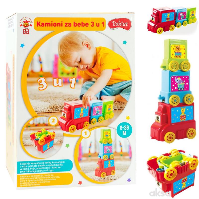 Set za bebe kamioni 3 u 1