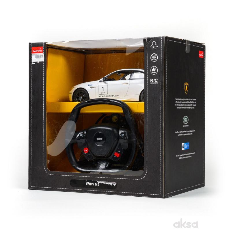 Rastar RC BMW M3 sa volanom 1:14 - crn, bel 