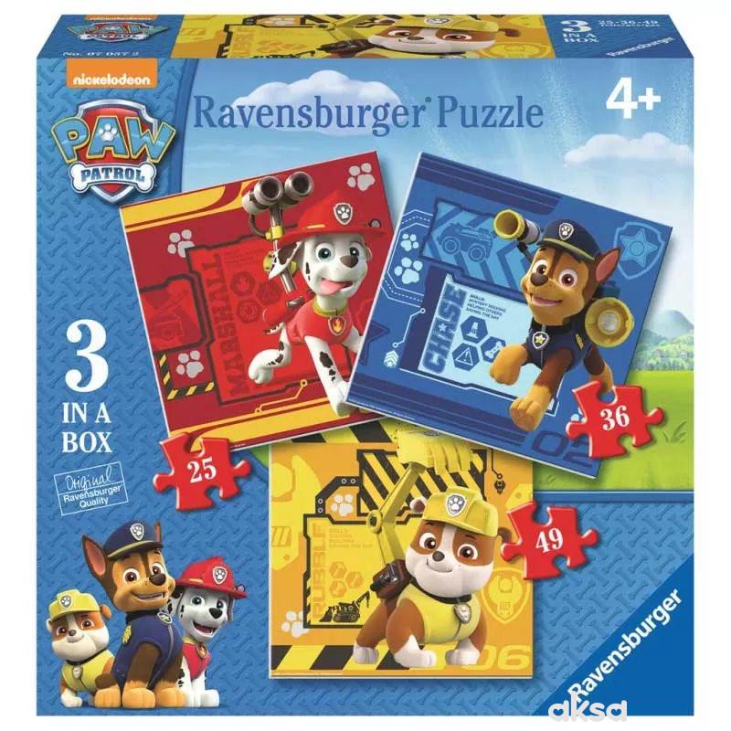 Ravensburger puzzle Paw patrol, 3 u 1 