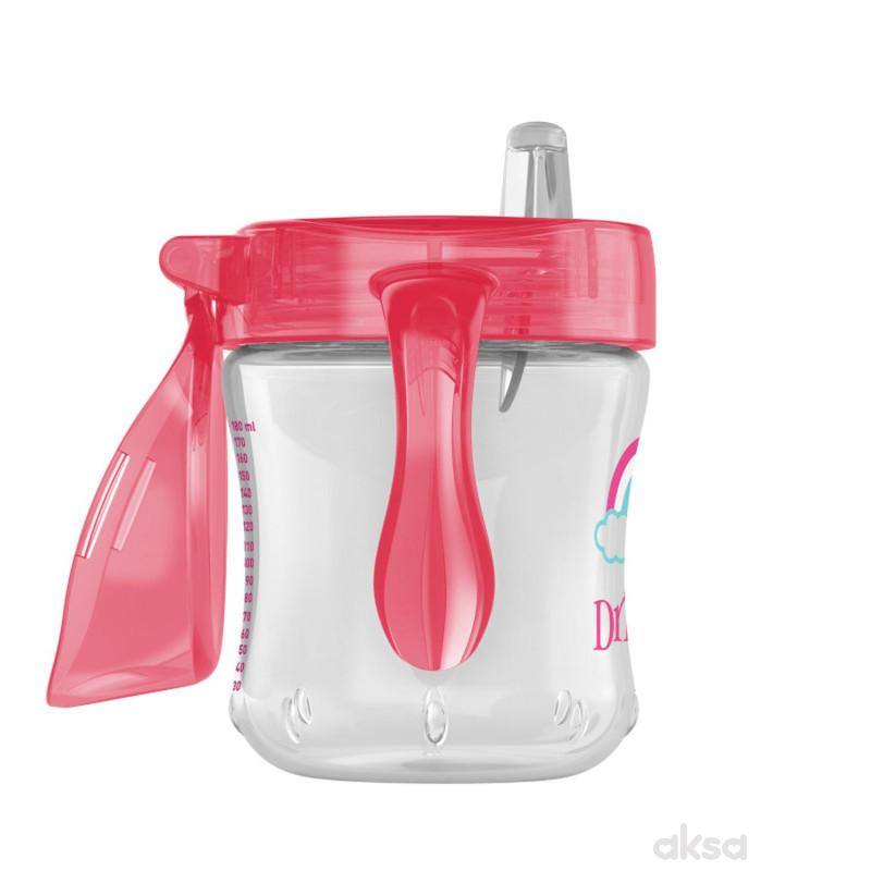 Dr.Browns plastična trening čaša 180ml,roze