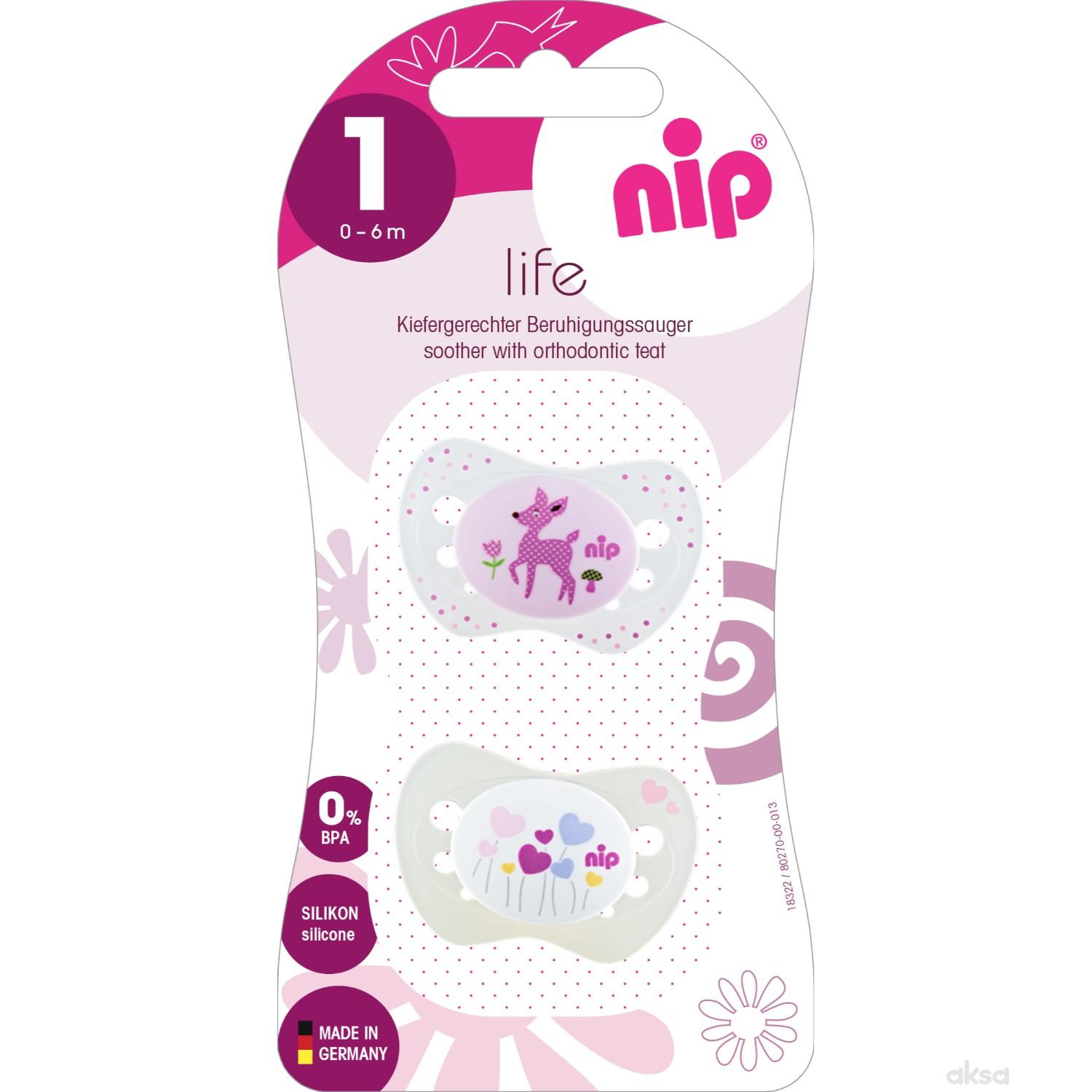 Nip laža Life,silikon 0-6m,2 kom