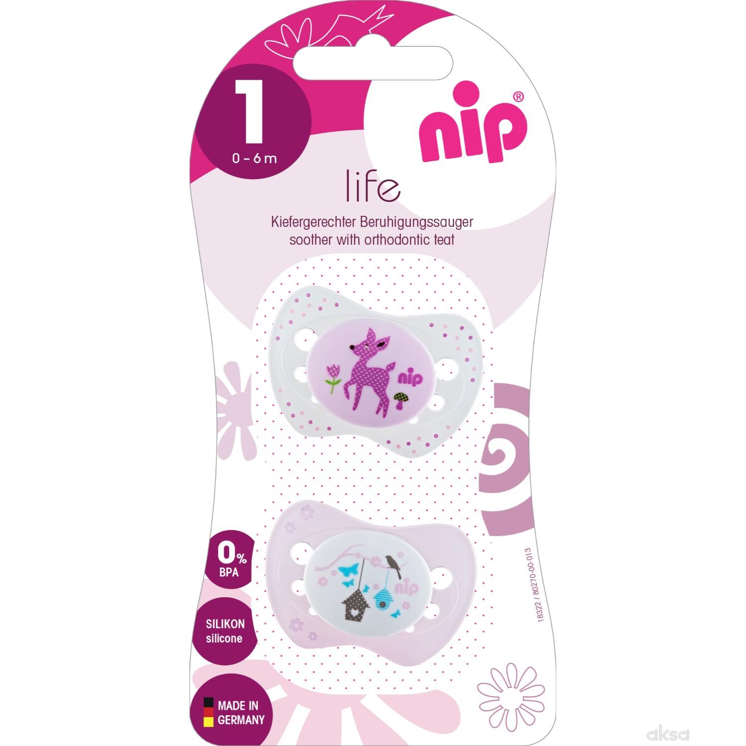 Nip laža Life,silikon 0-6m,2 kom
