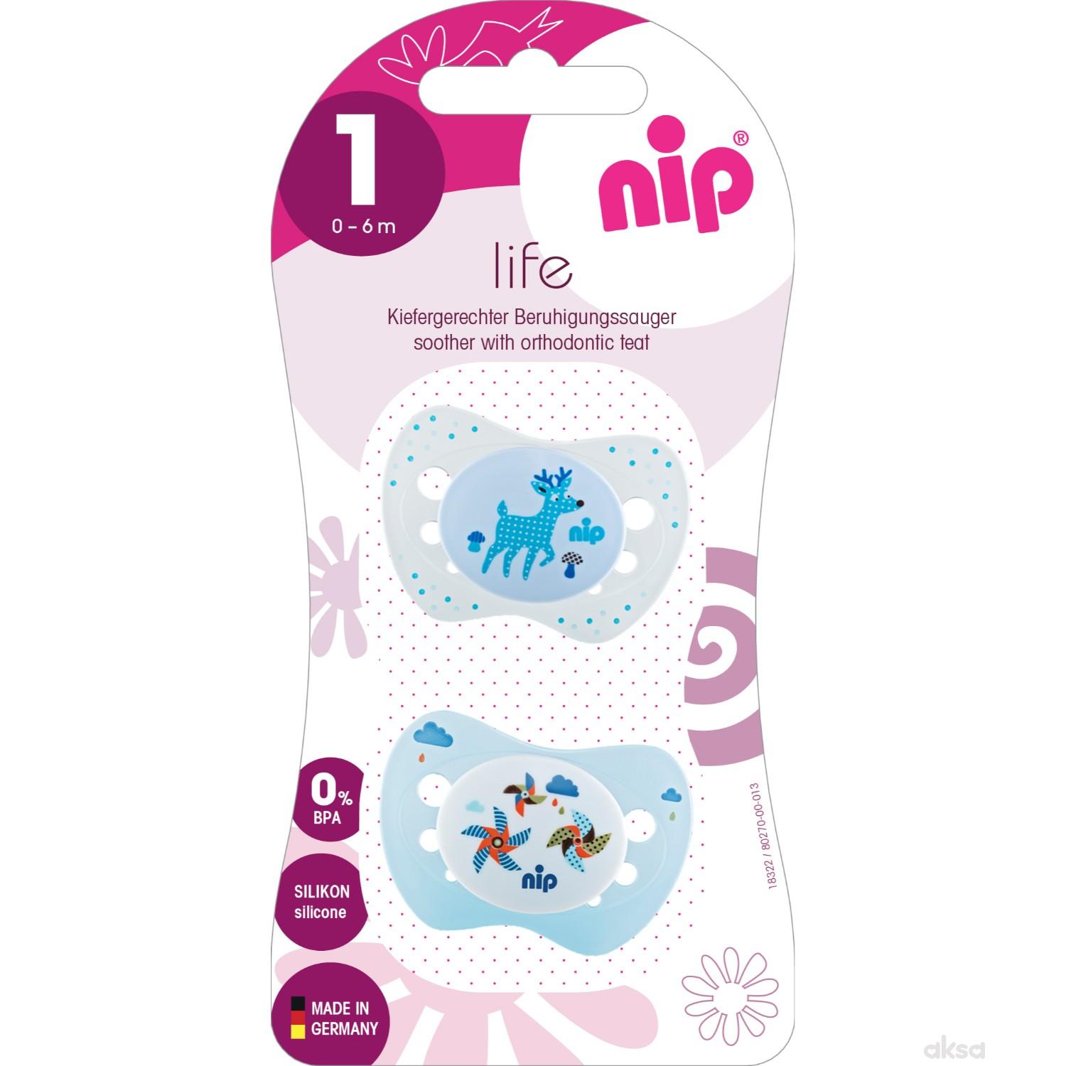 Nip laža Life,silikon 0-6m,2 kom